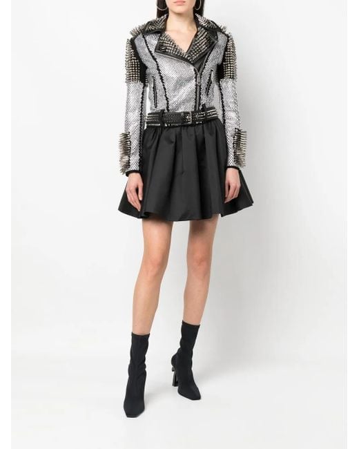 Philipp Plein Black Crystal Studded Jacket