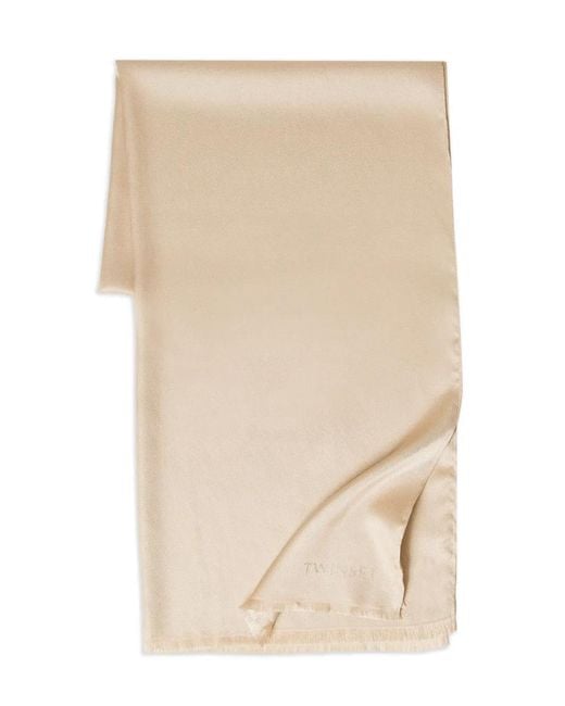 Twinset Natural Woven Jacquard Logo Scarf
