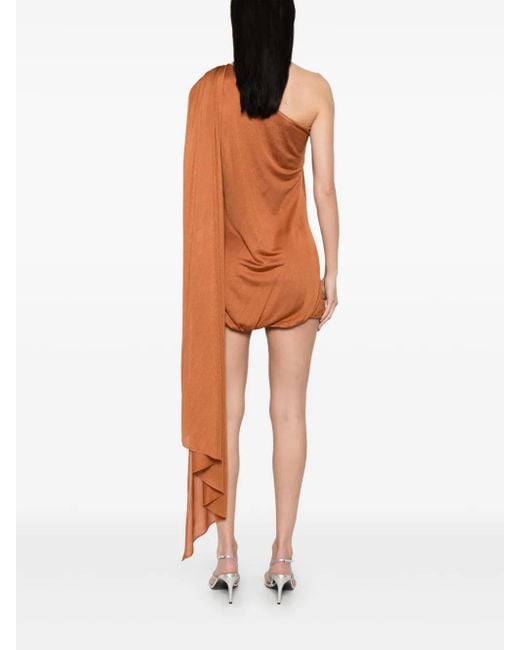 GIUSEPPE DI MORABITO Orange Draped-Panel Mini Dress