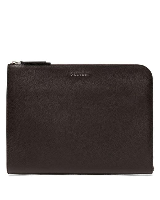 Orciani Micron leather briefcase in Black für Herren