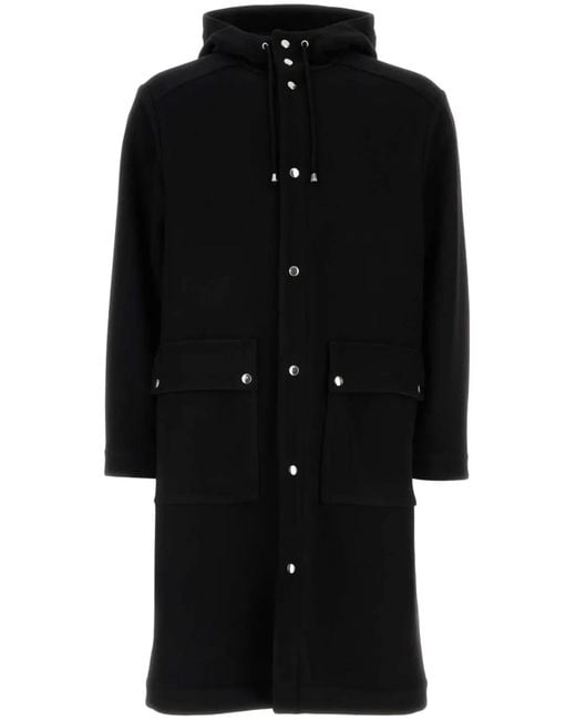 Aspesi Black Drawstring Buttoned Parka for men