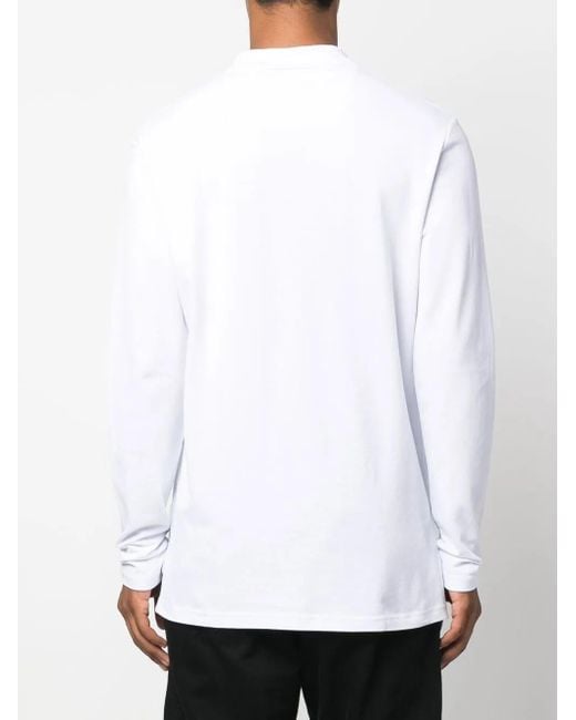 Philipp Plein White Logo-Plaque Polo Shirt for men