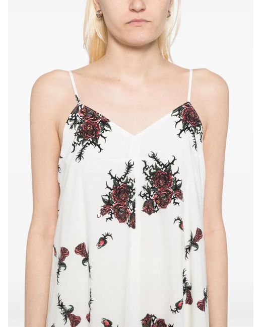 Midorikawa White Thin Shoulder Strap Dress