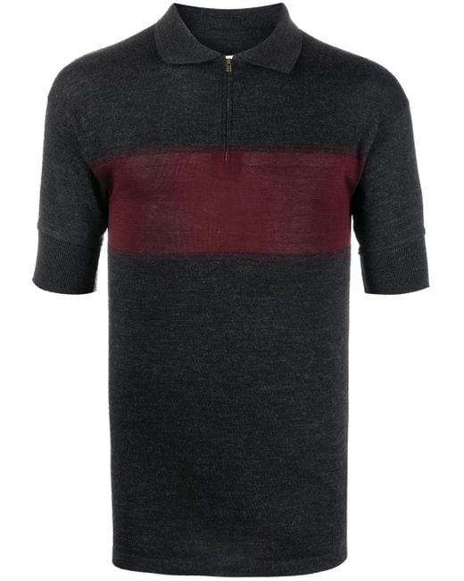 Maison Margiela Black Two-Tone Zip-Up Polo Shirt for men