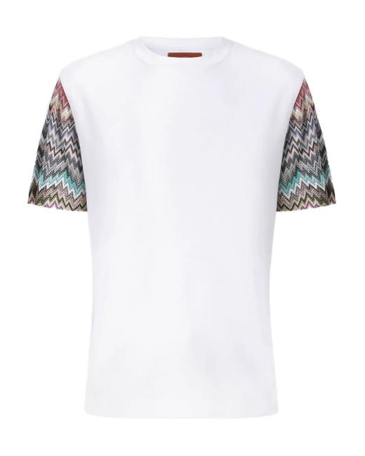 Missoni White Zigzag-Pattern Short-Sleeved T-Shirt