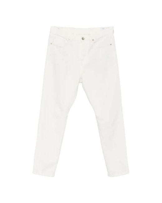 Eleventy White Straight-Leg Trousers for men