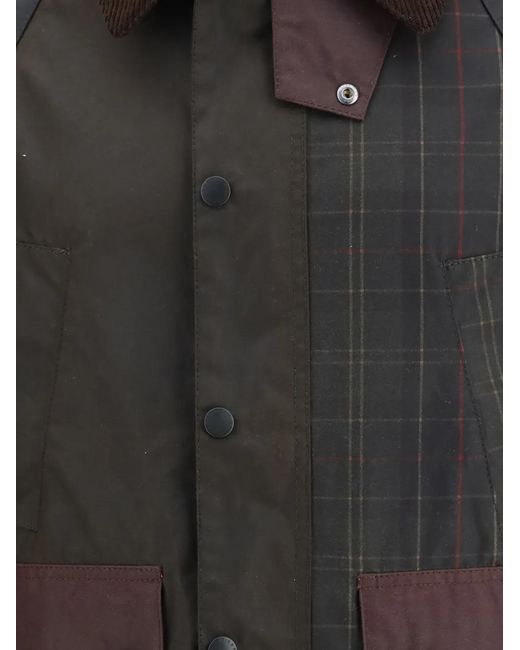 Barbour Gray Patchwork Oversized Bedale Waxed Jacket for men