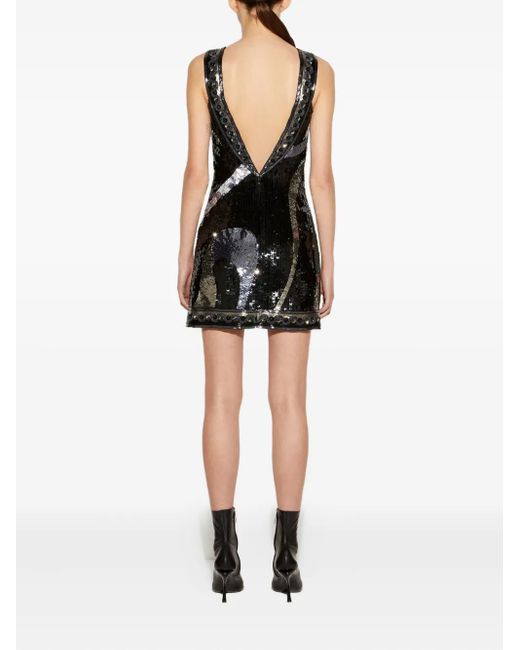 Emilio Pucci Black Sequin-Embellished Sleeveless Mini Dress