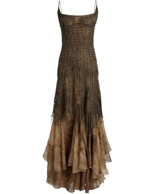 Ralph Lauren Natural Beaded Maxi Dress