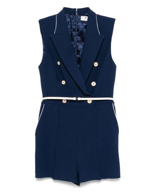 Mono corto con doble botonadura Elisabetta Franchi de color Blue