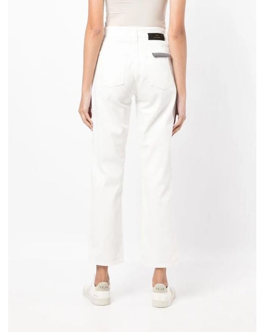 Won Hundred White Cropped Straight-Leg Jeans