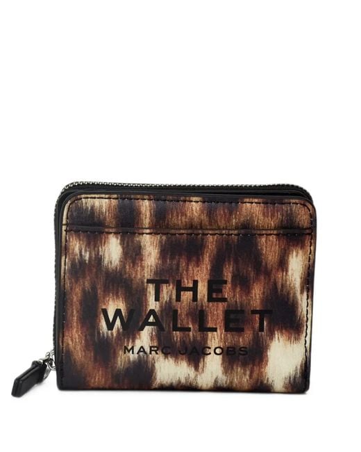 Marc Jacobs Brown Leopard-Print The Mini Compact Wallet