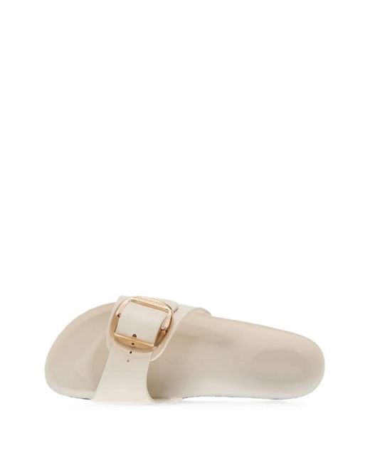 Birkenstock White Madrid Big Buckle Sandals