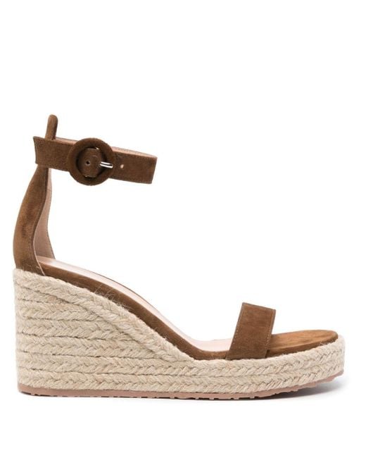 Gianvito Rossi Natural 90mm Wedge Sandals