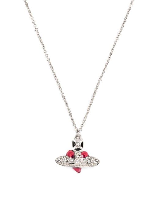 Collana New Diamante Heart con pendente di Vivienne Westwood in Metallic