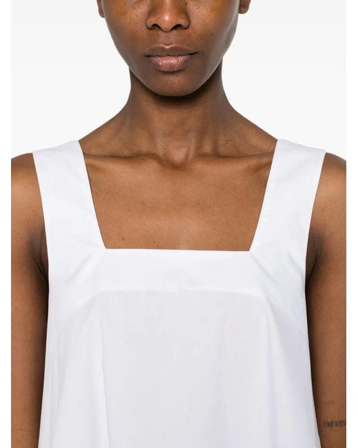 Psophia White Square-Neck Top