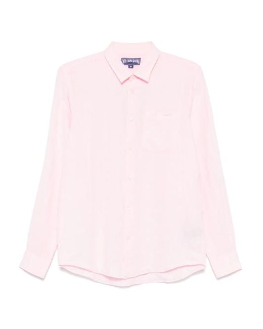 Vilebrequin Pink Linen Shirt for men