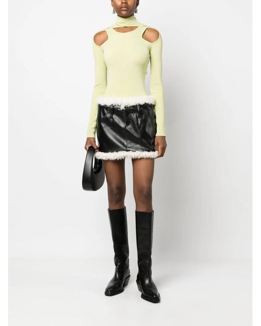 Coperni Yellow Cut-Out Ribbed Sweater