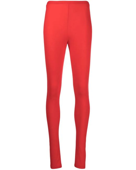 Raf Simons Red Logo-Patch Leggings