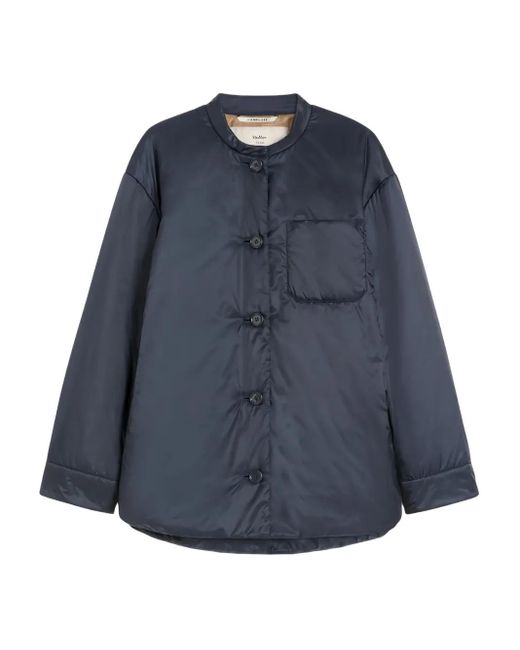 Max Mara Blue Gesteppte Jacke mit Knopfleiste