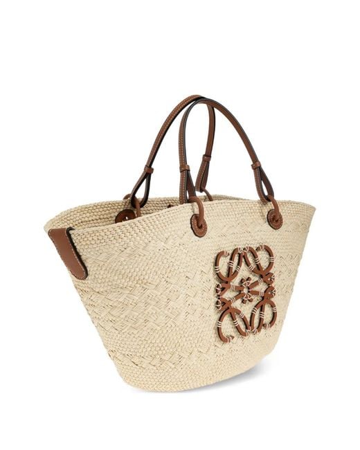 Loewe Natural Medium Anagram Basket Raffia Tote Bag