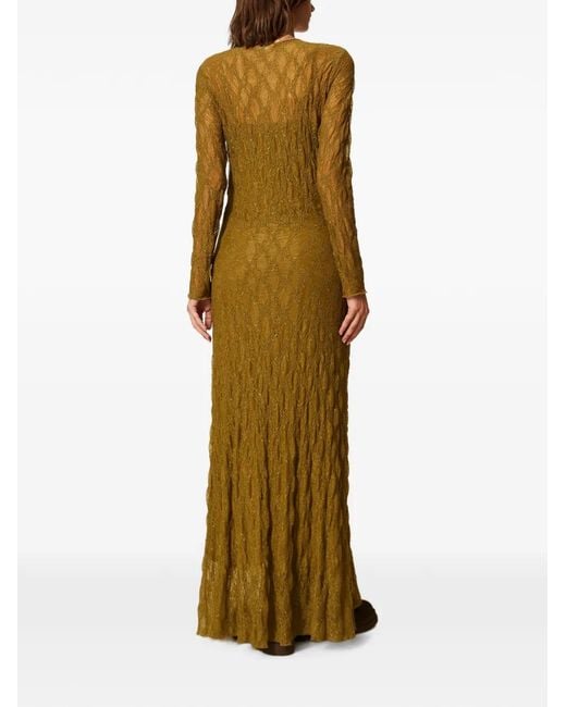 Twinset Natural Long Stretch Lace Dress