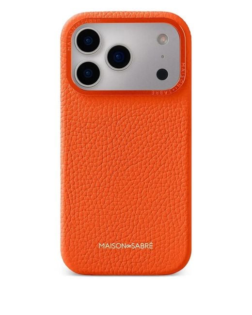 Maison De Sabre Orange Leather Iphone 17 Pro Max Case