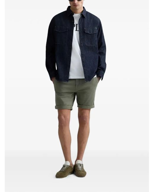 Replay Green Hyperflex Turn-Up Shorts for men