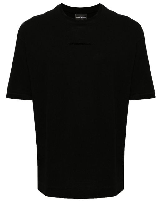 Emporio Armani Black Crew-neck Cotton T-shirt for men