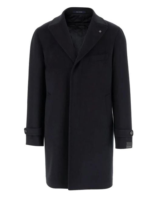 Tagliatore Blue Thomas Lapel-Pocket Wool Coat for men