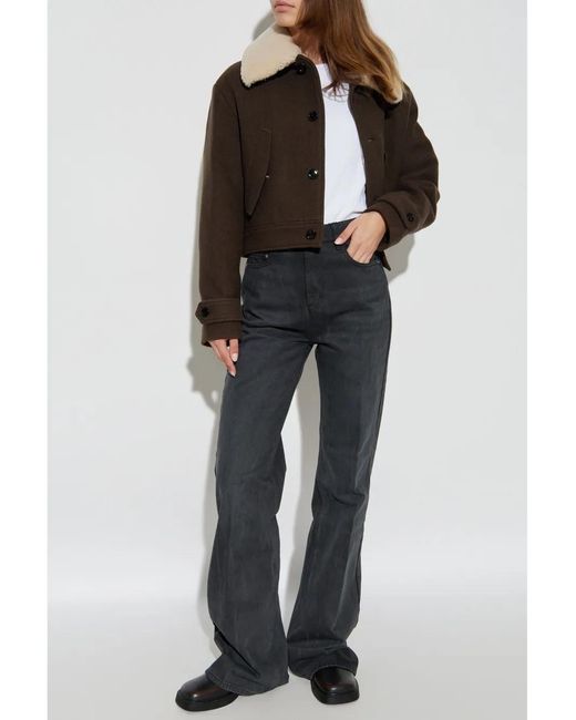 AMI Blue Cotton Wide-Leg Jeans