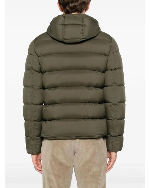 Herno Green Detachable-Hood Jacket for men