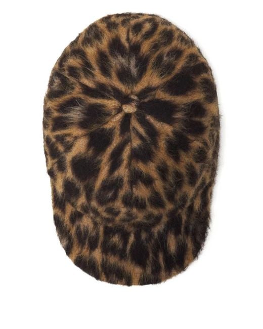 Lanvin Brown Leopard-Print Cap for men