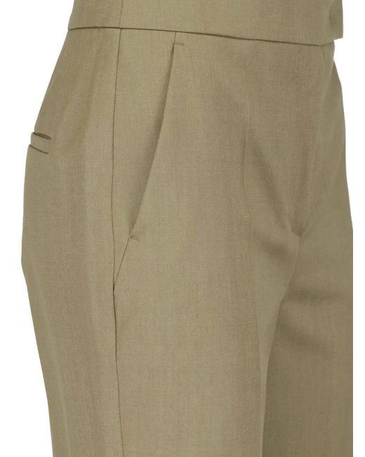 Max Mara Green Pressed-Crease Wide-Leg Trousers