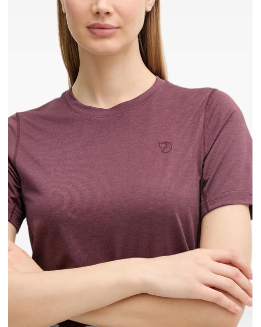 Fjallraven Purple Day Hike Ss Logo-Embroidered T-Shirt