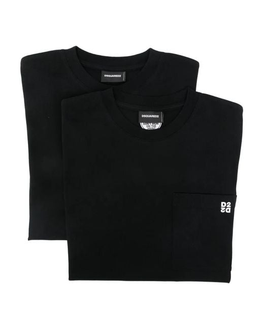 DSquared² Black Short-Sleeves T-Shirt (Set Of Two) for men