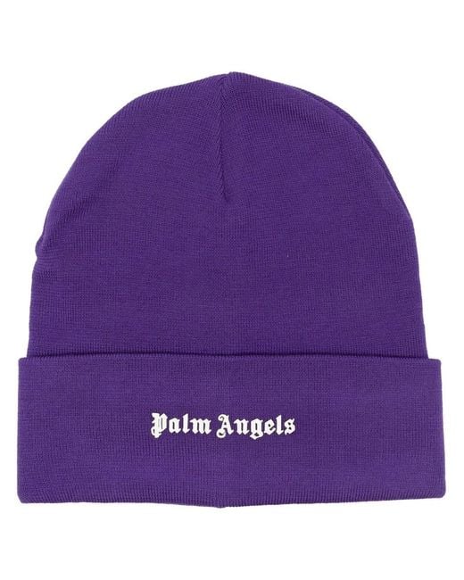 Palm Angels Purple Logo Hat for men
