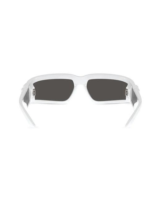 Dolce & Gabbana Gray Logo-Plaque Wraparound Sunglasses