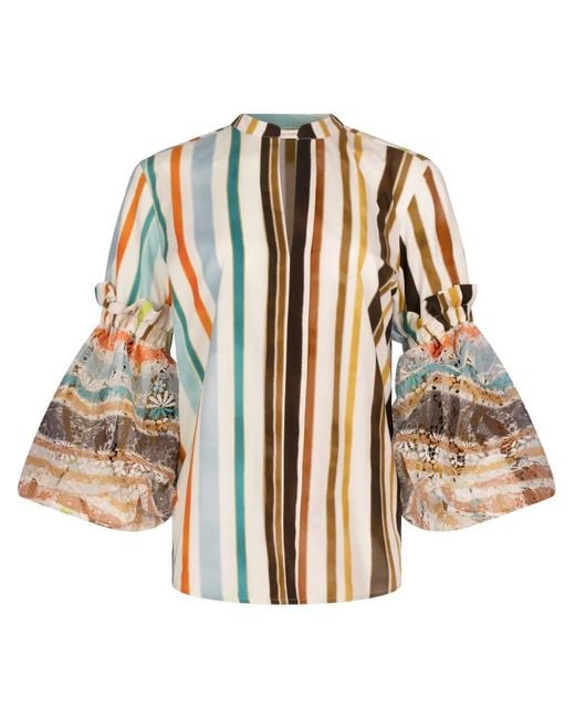 Silvia Tcherassi Blue Nuru Blouse