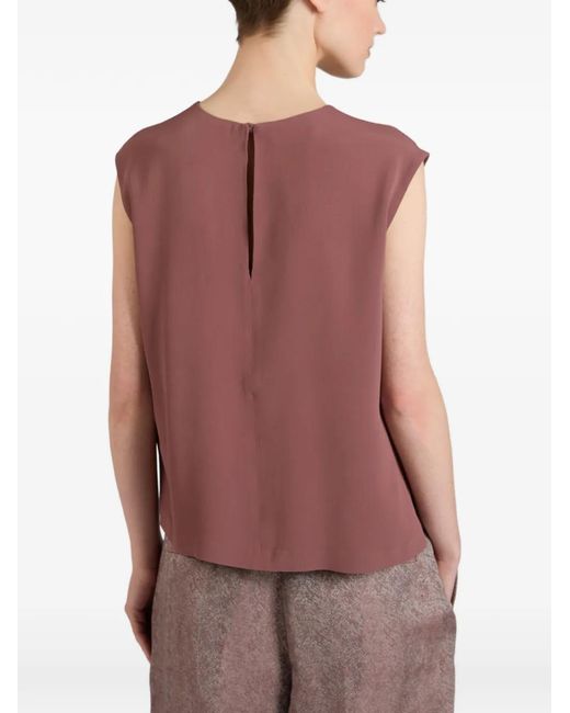 Glanshirt Purple Crew-Neck Blouse
