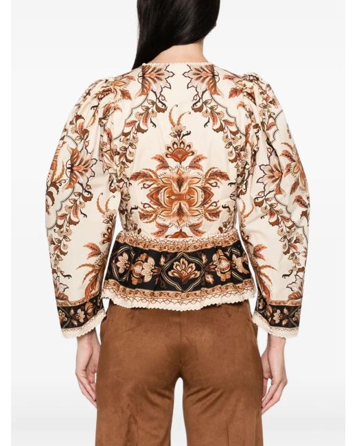 Farm Rio Natural Floral-Print Shirt