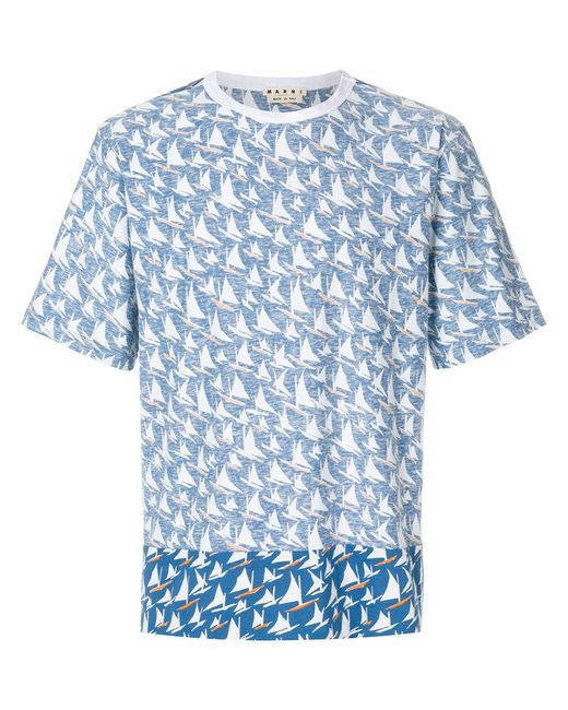 Lyst Marni Yacht Print Tshirt in Blue for Men