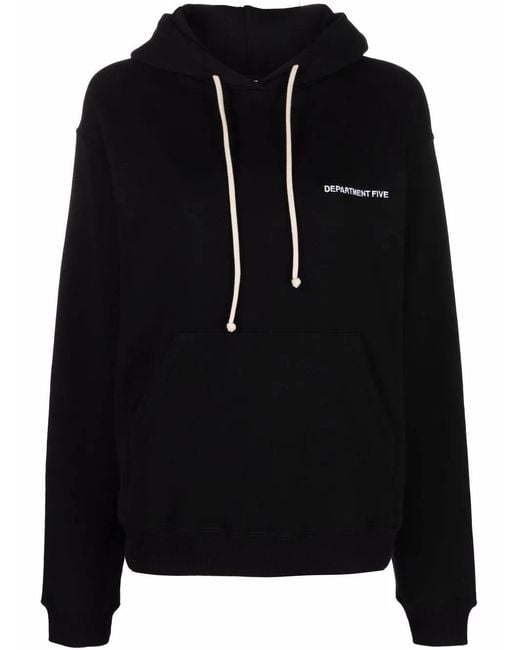 Department 5 Black Logo-Print Cotton Hoodie