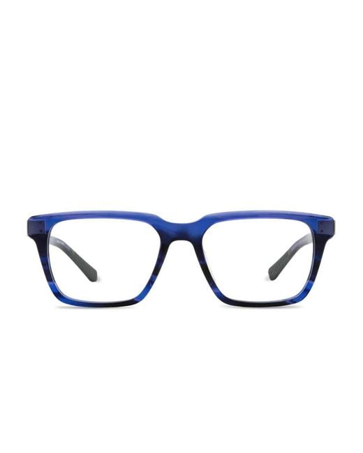Shinola Blue Flexon Rectangular-Frame Glasses for men