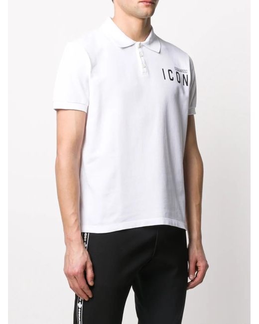DSquared² White Mini Icon Tennis Polo Shirt for men