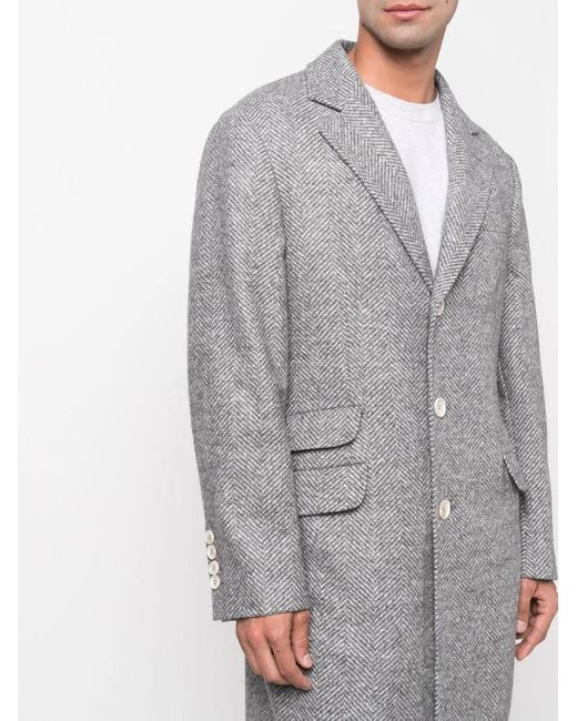 Brunello Cucinelli Mantel Met Enkele Rij Knopen in het Gray voor heren