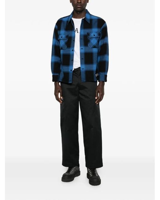 Neighborhood Blue Chemise À Carreaux for men