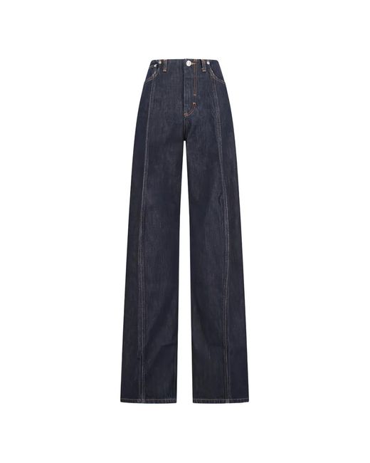 Sportmax Blue Pressed-Crease Straight-Leg Jeans