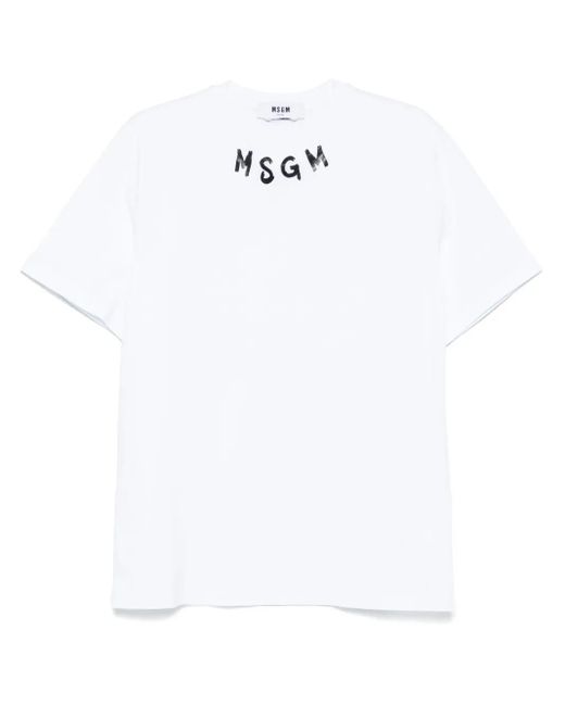 MSGM T-Shirt Mit Logo-Print in White für Herren