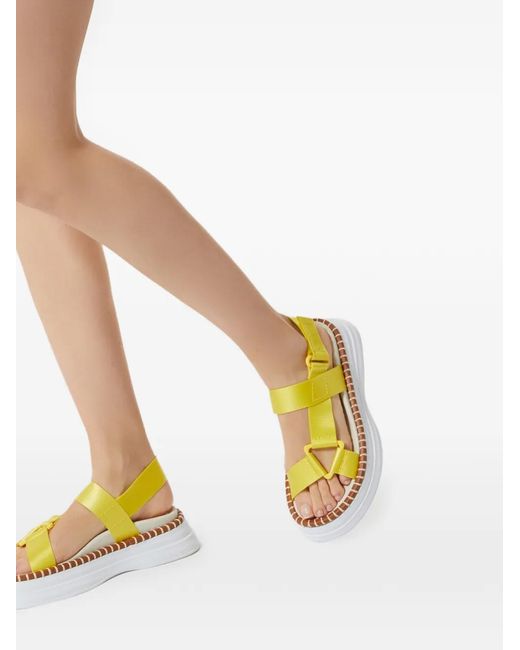 Odissi Yellow Kim Open-Toe Straps Sandals